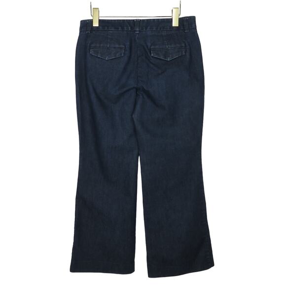 Express Editor Navy Blue Chambray Straight Leg Dress Pants Jeans Trousers 8S - Picture 4 of 8